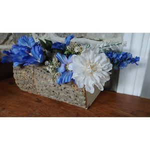 Natural Hardwood Basket Primitive Rustic Farmhouse Storage Basket Organizer